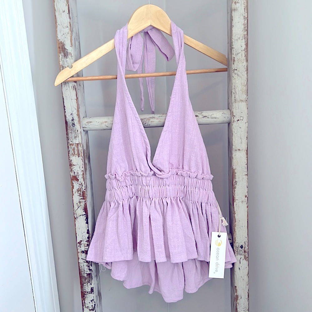 Ocean Drive (NEW) - Purple Backless Top - Size S